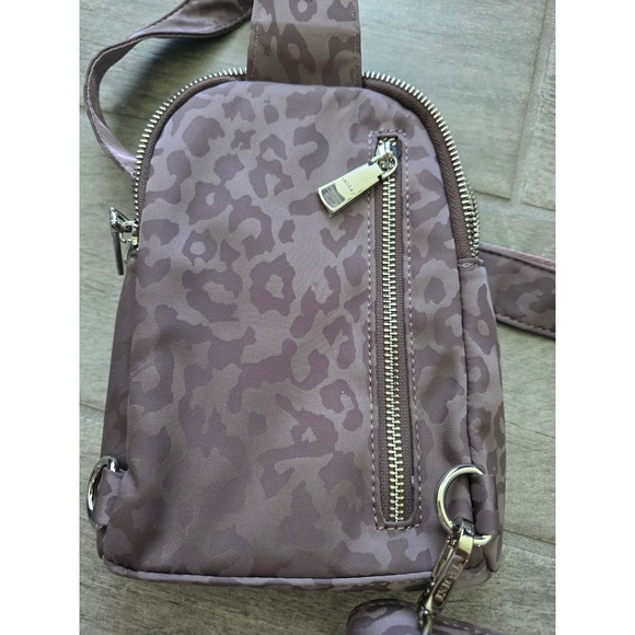 Crossbody Sling Purse Mini Backpack Animal Leopard Print Purple Travel Purse - Picture 8 of 11